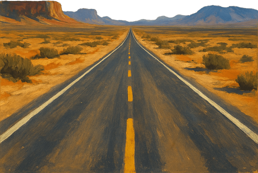 draw a horizontal desert road