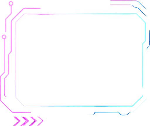 Neon cyberpunk blank rectangular hologram empty overlay