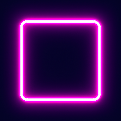Neon square.
In-Game asset.  2d.  High contrast.  No shadows