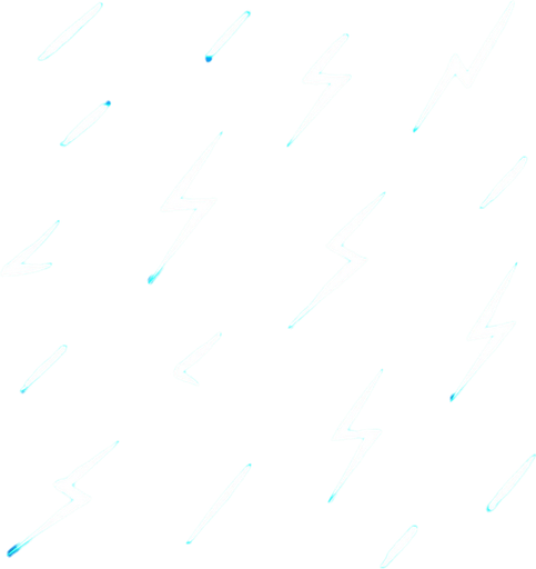 Tiny, electric-like sparks

```
- Shape: Small line/dash or tiny lightning bolt
- Color: Bright cyan (#00FFFF) or electric blue (#0088FF)
- Intensity: Very bright, almost overexposed look.
In-Game asset.  2d.  High contrast.  No shadows