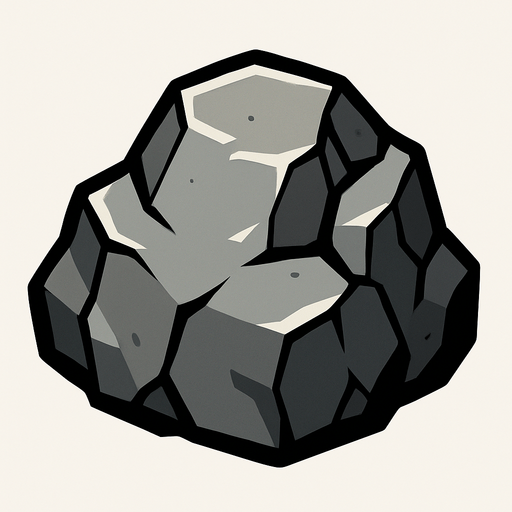 rock.
In-Game asset.  2d.  High contrast.  No shadows. cartoon
