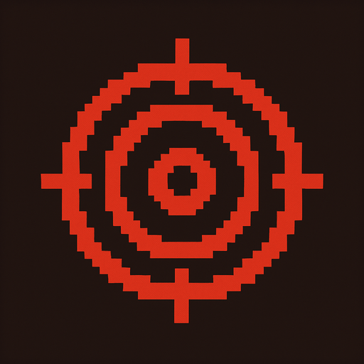 Target for weapon.(piksel art)
In-Game asset.  2d.  High contrast.
