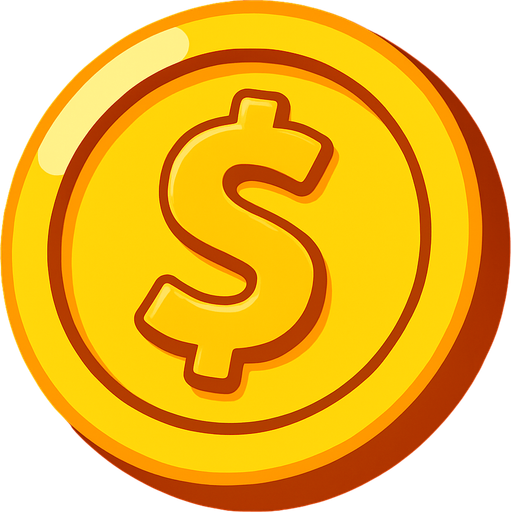 Coin.
In-Game asset.  2d.  High contrast.  No shadows