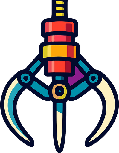 claw for machine.
In-Game asset.  2d.  High contrast.  No shadows