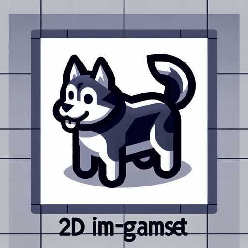 Dog.
Single Game Texture.  In-Game asset.  2d.  Blank background.  High contrast.  No shadows