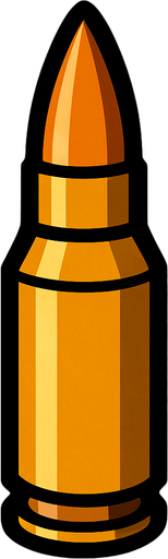 sniper bullet.
In-Game asset.  2d.  High contrast.  No shadows