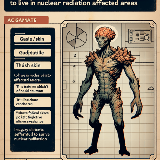 One Creature is similar to humans. They live in places with nuclear radiation, have a primitive lifestyle, and have a certain degree of self-awareness. The appearance is not scary.
Single Game Texture. In-Game asset. 2d.