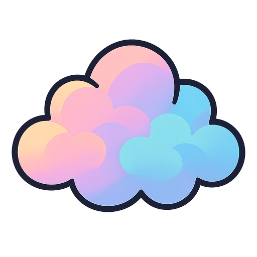 nuage pastel.
In-Game asset.  2d.  High contrast.  No shadows