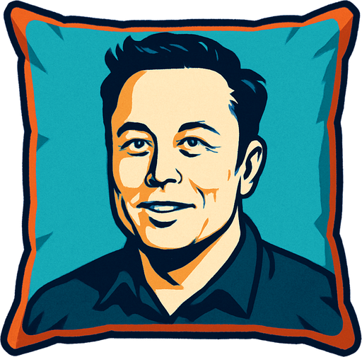 elon musk resmi olan yastık.
In-Game asset.  2d.  High contrast.  No shadows