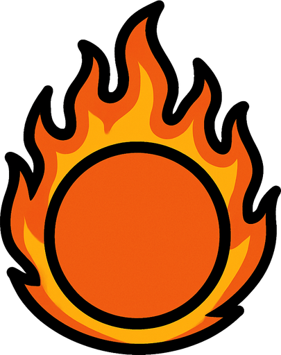 Alev topu.
In-Game asset.  2d.  High contrast.  No shadows