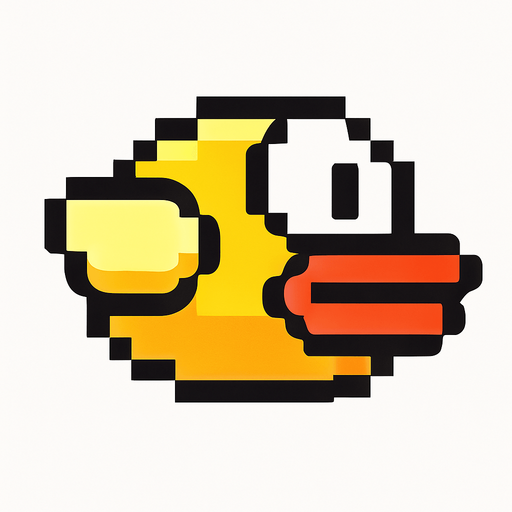 Flappy bird kuşu.
In-Game asset.  2d.  High contrast.  No shadows