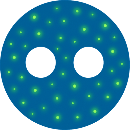 mavi renkli fakat gözleri hariç vücudunda birsürü yeşil yeşil ışıklar var