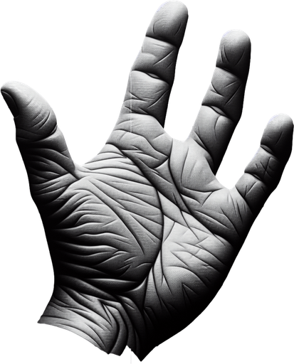 hand.
Single Game Texture. In-Game asset. 2d. Blank background. High contrast. No shadows.