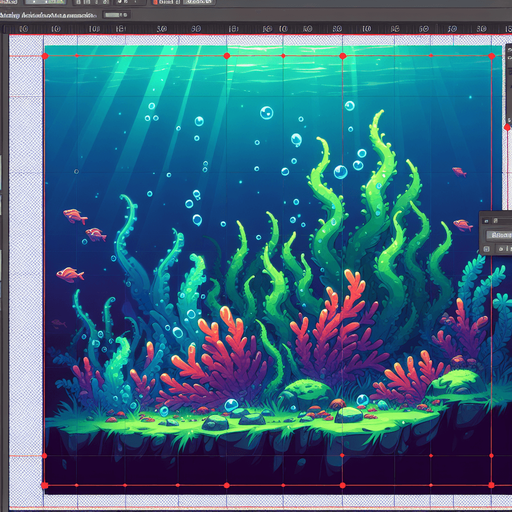 Водоросли

Анимация.
Single Game Texture. In-Game asset. 2d. Blank background. High contrast. No shadows.