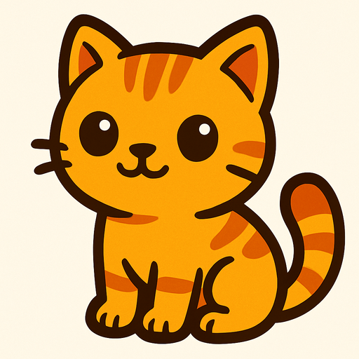 turuncu tatlı kedi.
In-Game asset.  2d.  High contrast.  No shadows