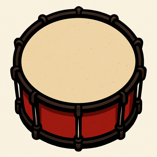 Drum top view.
In-Game asset.  2d.  High contrast.  No shadows