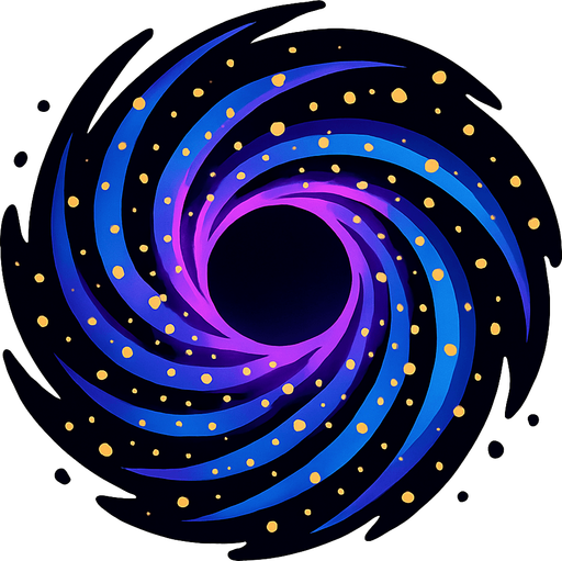 Karadelik vortex parçacık spiral.
In-Game asset.  2d.  High contrast.  No shadows