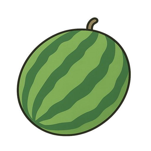 water melon. not realistic
. No background. Transparent background. Blank background. No shadows. 2d. In-Game asset. flat