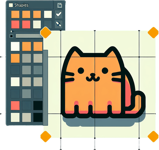 Cat.
Single Game Texture.  In-Game asset.  2d.  Blank background.  High contrast.  No shadows