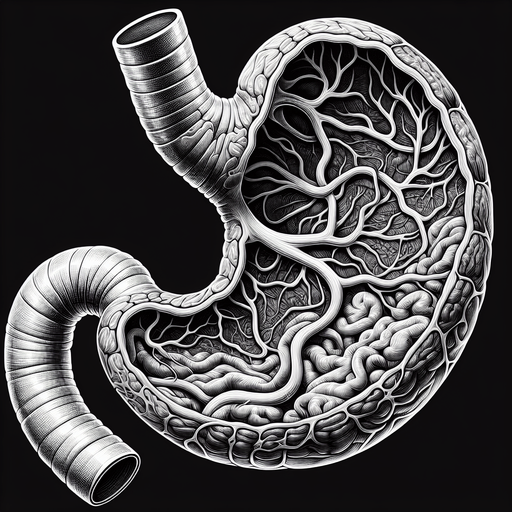 A person's inside of their stomach.
Single Game Texture. In-Game asset. 2d. Blank background. High contrast. No shadows.