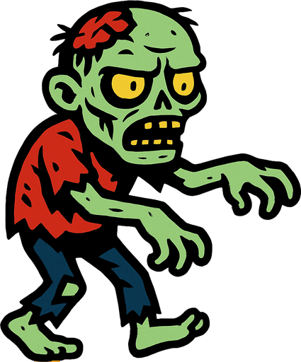 the zombie.
In-Game asset.  2d.  High contrast.  No shadows