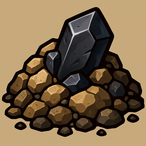 Manganese cevheri - yazısız.
In-Game asset.  2d.  High contrast.  No shadows