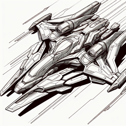 space ship.
Single Game Texture. In-Game asset. 2d. Blank background. High contrast. No shadows.