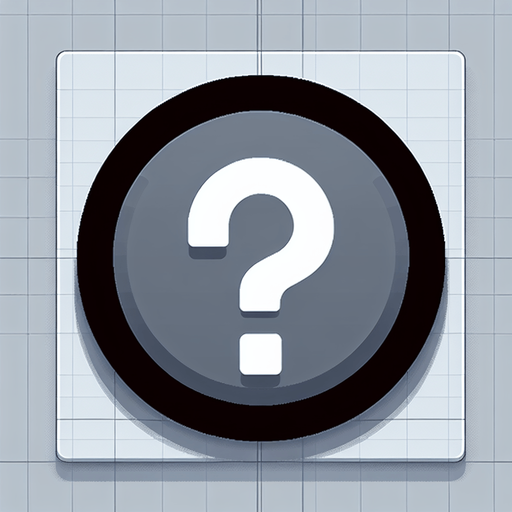 An interface element which is a gray circle with a question mark inside it..
Single Game Texture. In-Game asset. 2d. Blank background. High contrast. No shadows.