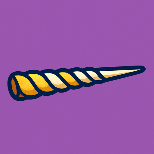 straight right pointing narwhal horn.
In-Game asset.  2d.  High contrast.  No shadows