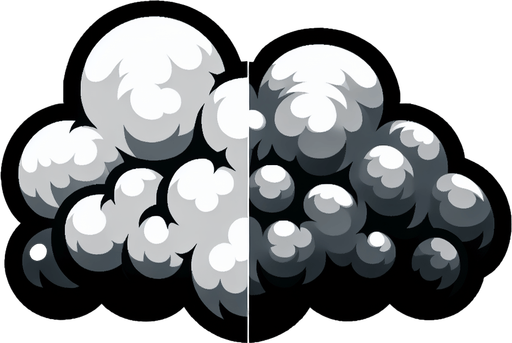 Nube.
Single Game Texture.  In-Game asset.  2d.  Blank background.  High contrast.  No shadows
