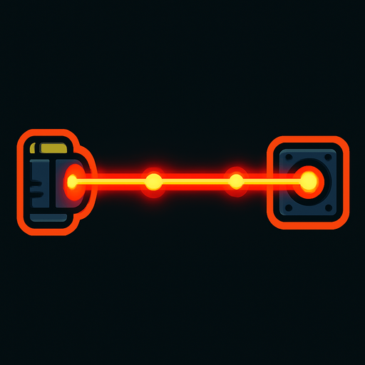 Heat laser 2d game.
In-Game asset.  2d.  High contrast.  No shadows