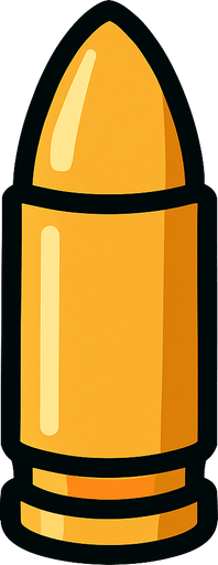 bullet.
In-Game asset.  2d.  High contrast.  No shadows
