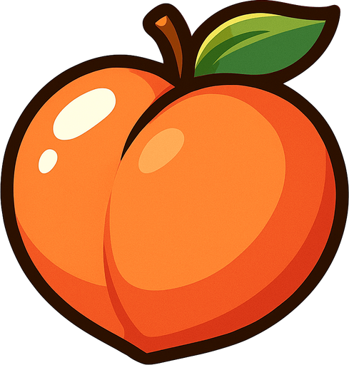 Shiney peach vector.
In-Game asset.  2d.  High contrast.  No shadows