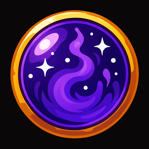 Bulle magique de mystère.
In-Game asset.  2d.  High contrast.  No shadows