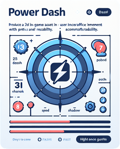 power dash aset.
Single Game Texture.  In-Game asset.  2d.  Blank background.  High contrast.  No shadows
