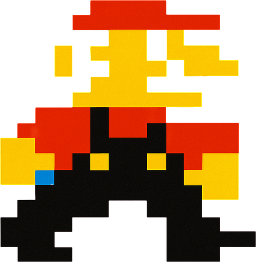 Mario 8-bit Pixley game style NES..
High contrast