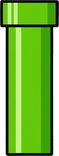 make one pipe copy of flappy bird game but one pipe.
In-Game asset.  2d.  High contrast.  No shadows