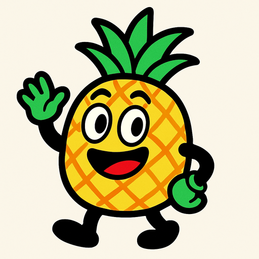 piña animada.
In-Game asset.  2d.  High contrast.  No shadows
