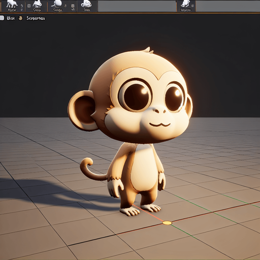 Monkey full body animation unreal engine seen from the side very cute
In-Game asset. 3d. Blank background. High contrast. No shadows