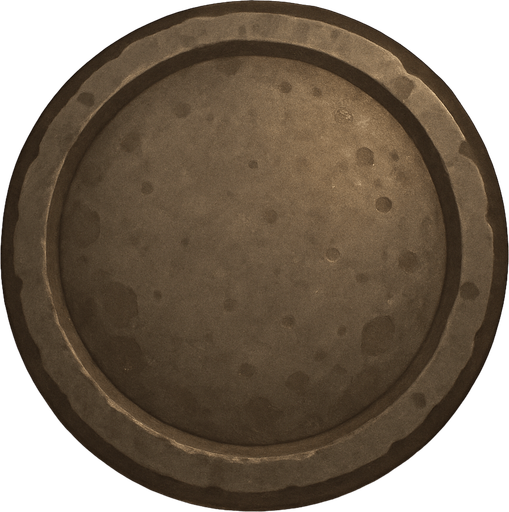 round ironstone colored.
In-Game asset