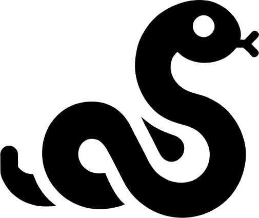 simple snake image. transparent background..
Single Game Texture. In-Game asset. 2d. Blank background. High contrast. No shadows.