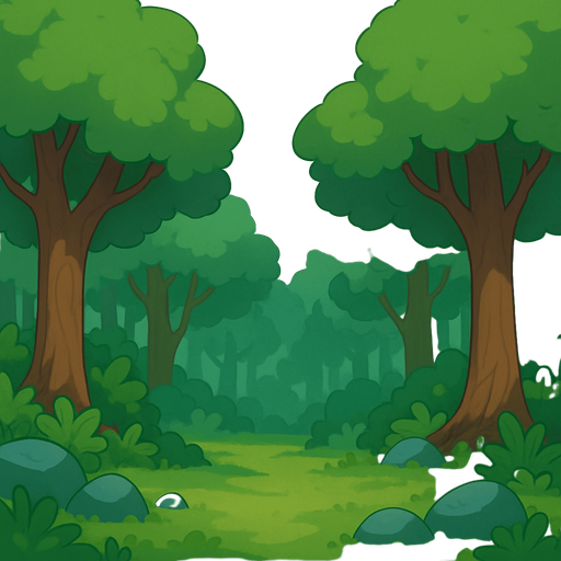 Make background forest.
In-Game asset.  2d.  No shadows
