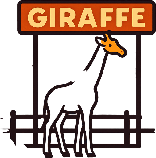 A giraffe exhibit.
In-Game asset.  2d.  High contrast.  No shadows