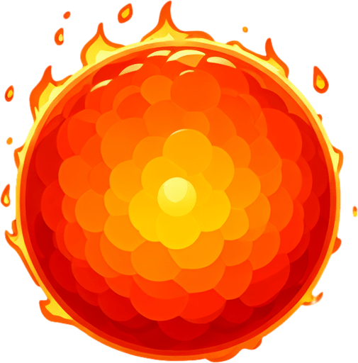 fireball.
Single Game Texture. In-Game asset. 2d. Blank background. High contrast. No shadows.