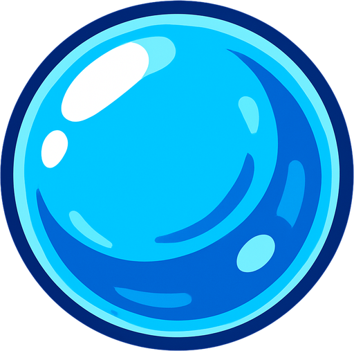 : Water bubble.
In-Game asset.  2d.  High contrast.  No shadows