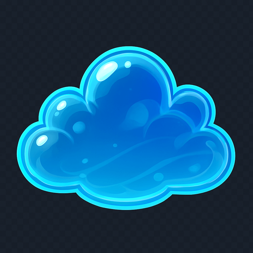 blue transparent cloud.
In-Game asset.  2d.  High contrast.  No shadows