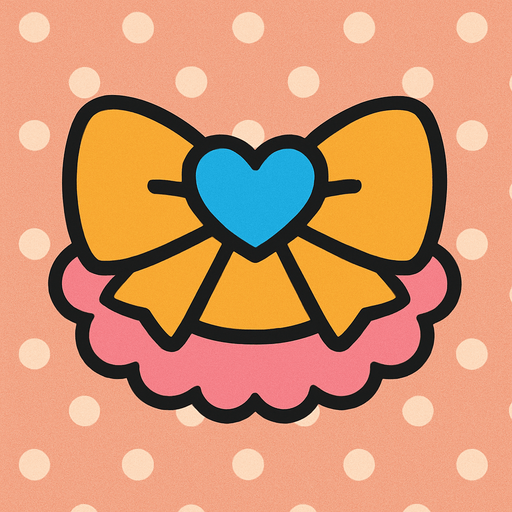 cute design accessory top view..
In-Game asset.  2d.  High contrast.  No shadows