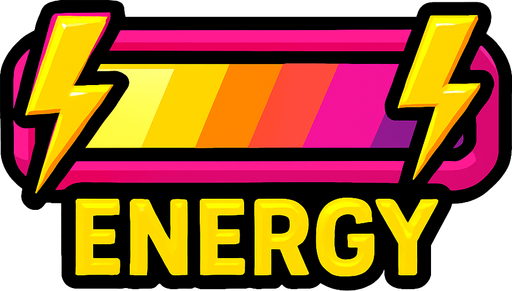 Barra de energía llamativa.
In-Game asset.  2d.  High contrast.  No shadows
