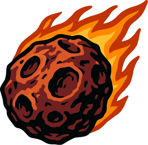 meteor taşı.
In-Game asset.  2d.  High contrast.  No shadows