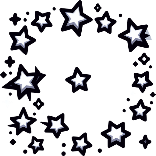Little stars.
Single Game Texture. In-Game asset. 2d. Blank background. High contrast. No shadows.